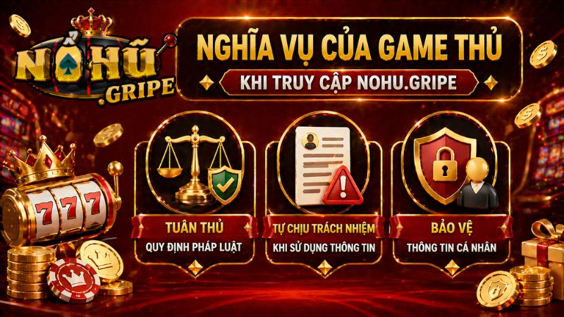 Nghĩa vụ của game thủ khi truy cập Nohu.gripe trong quy định của điều khoản sử dụng