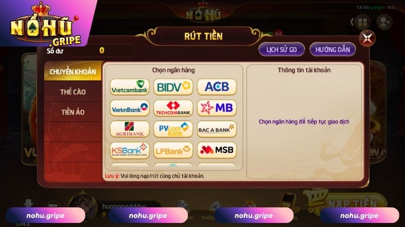 Lưu ý cần nhớ khi nạp rút tiền NOHU90