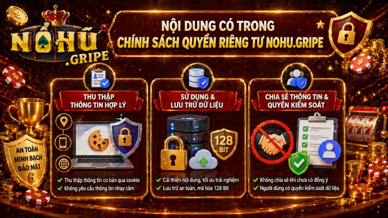 Nội dung có trong chính sách quyền riêng tư Nohu.gripe